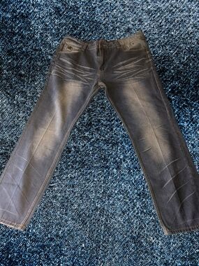 Men's Washed Blue Straight-Leg Jeans